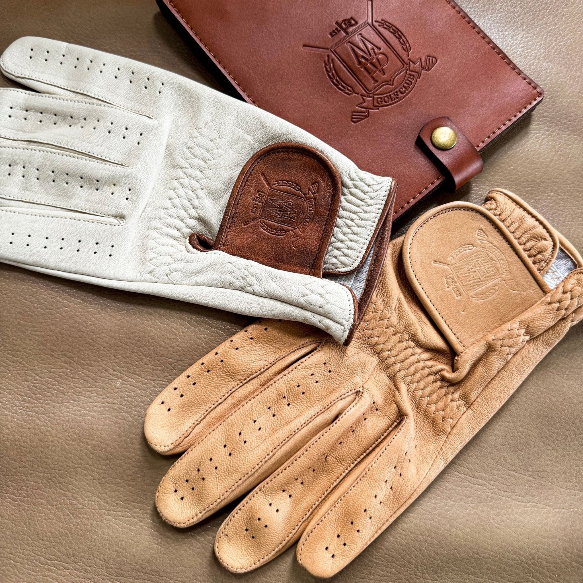 PRO CREAM & TAN CABRETTA LEATHER GOLF GLOVES (2 PACK) | MVP