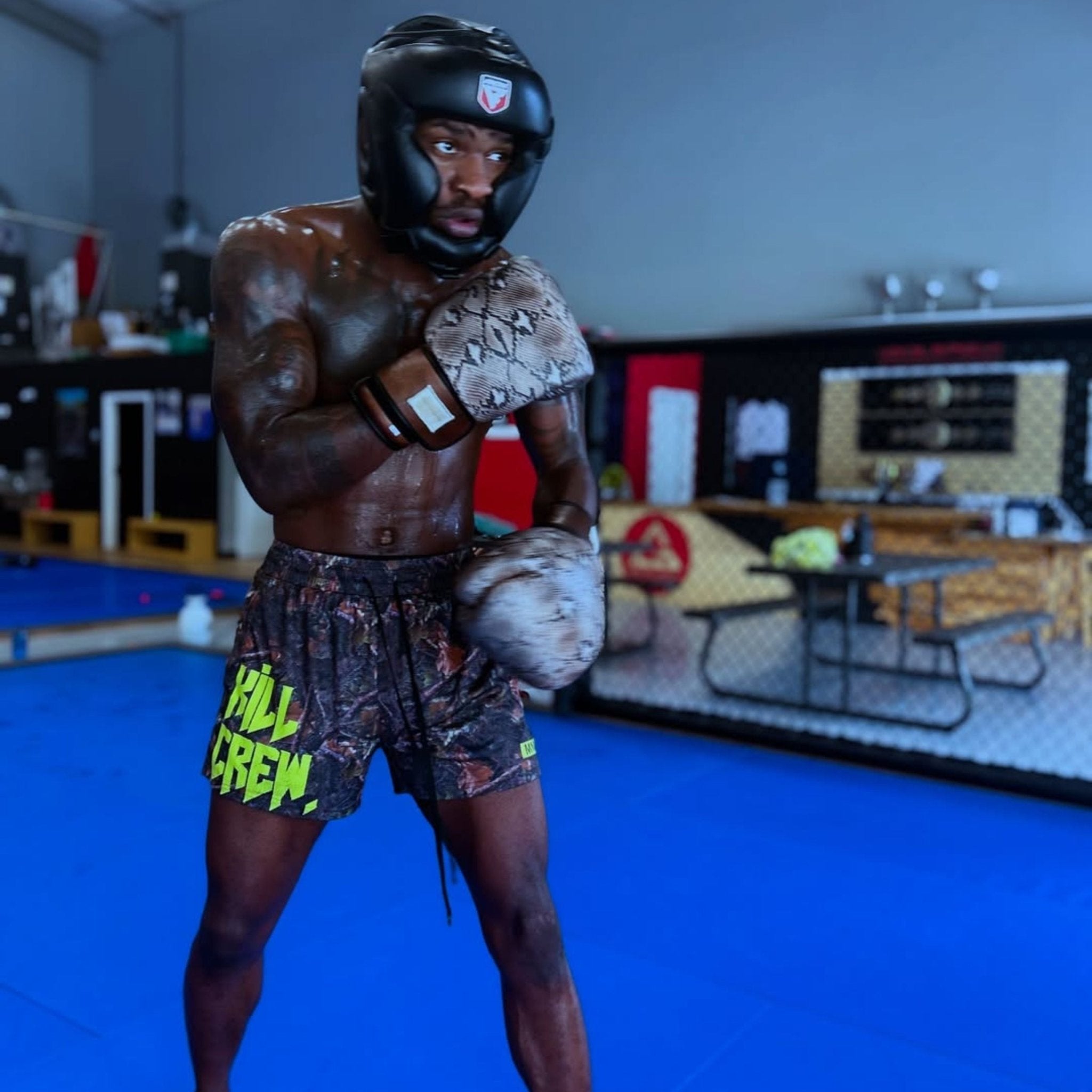 Designer Snake Skin Leather Boxing Gloves Vintage Style Handmade