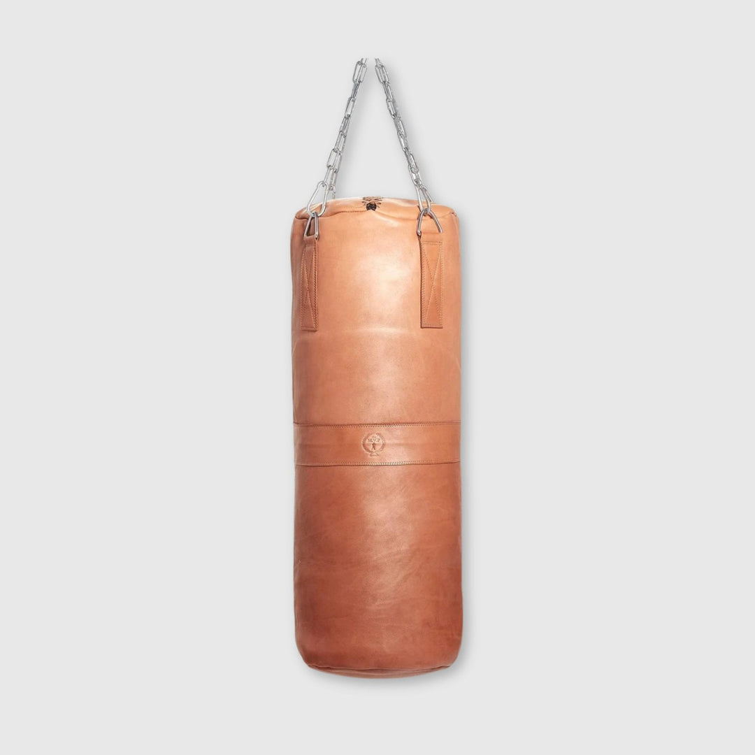 RETRO Deluxe Tan Leather Heavy Punching Bag, one of the bag choices in the PRO Boxing Bundle