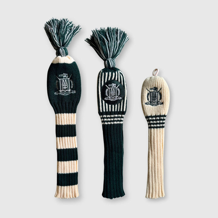 Wool Knit Golf Covers Set - Cream / Green, one of the choices in The Clubhouse Set