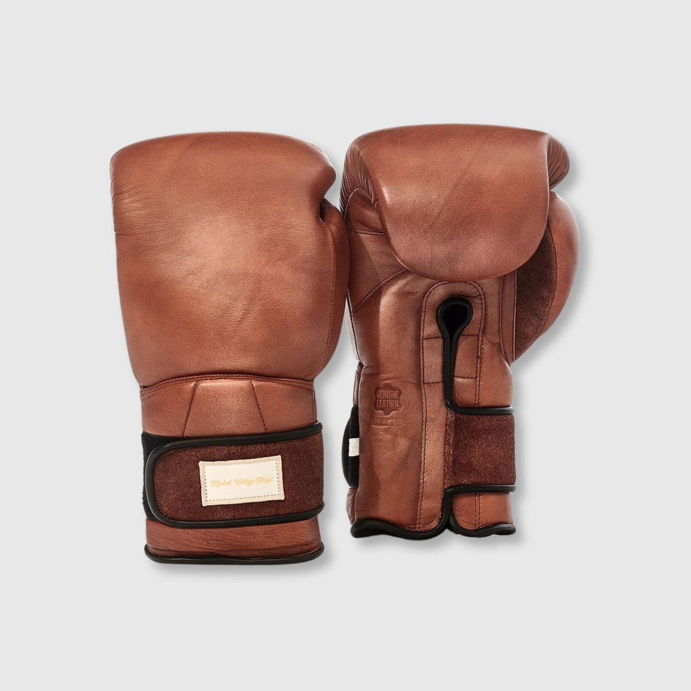 Designer Brown Leather Boxing Gloves Vintage Style Handmade MODEST