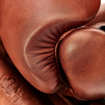 Elite Heritage Brown Leather Boxing Gloves (Strap Up) - MODEST VINTAGE PLAYER LTD