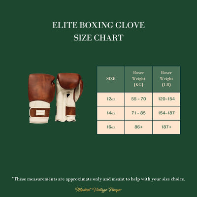 Elite Leather Boxing Gloves - Cream + Light Brown - MODEST VINTAGE PLAYER LTD