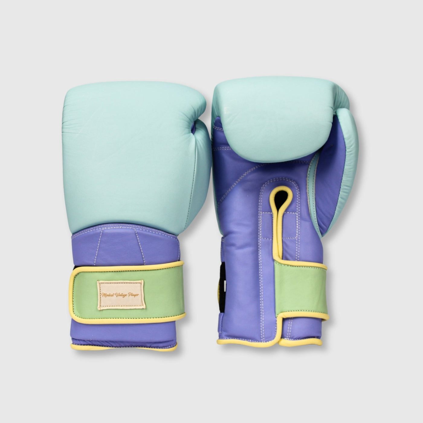 Elite Pastel Leather Boxing Gloves - Blue - MODEST VINTAGE PLAYER LTD