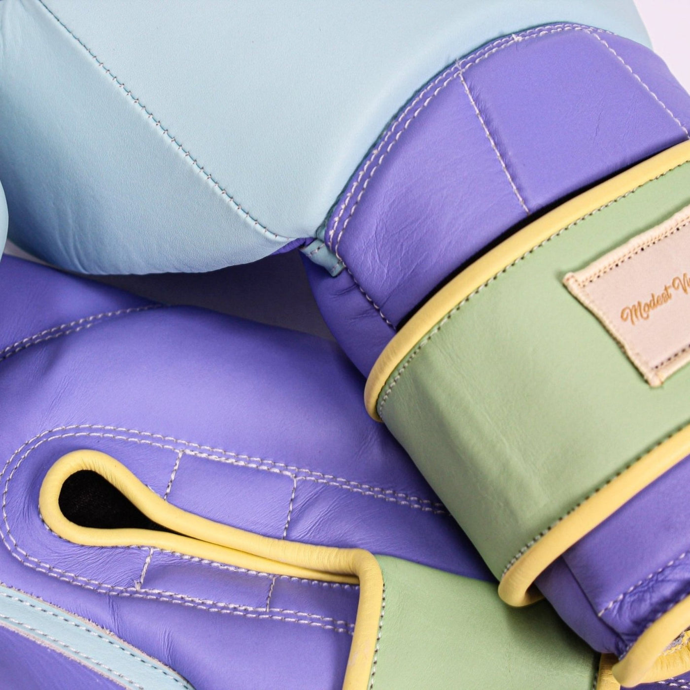 Elite Pastel Leather Boxing Gloves - Blue - MODEST VINTAGE PLAYER LTD