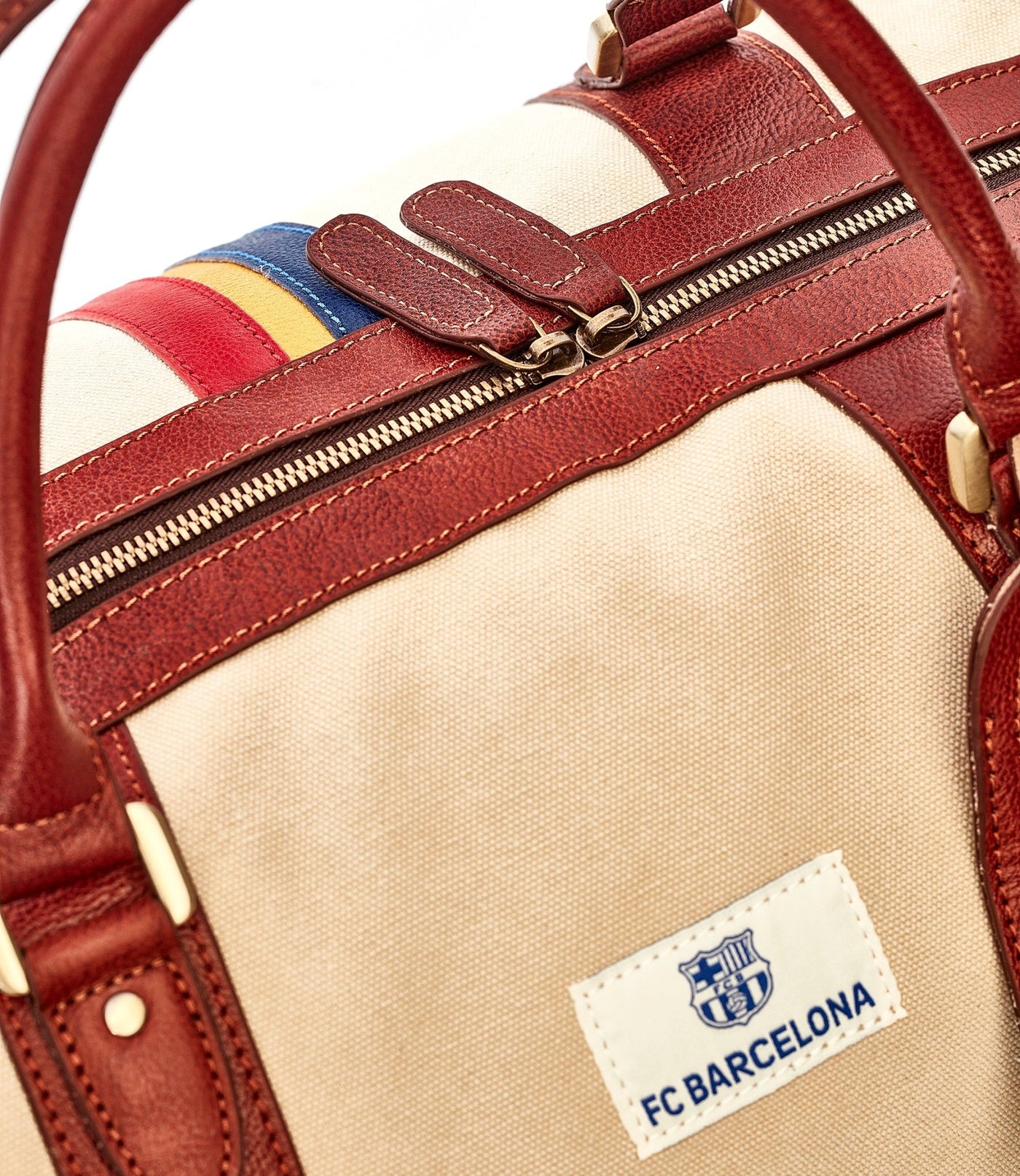 FC Barcelona Canvas / Leather Weekender Bag - MODEST VINTAGE PLAYER LTD