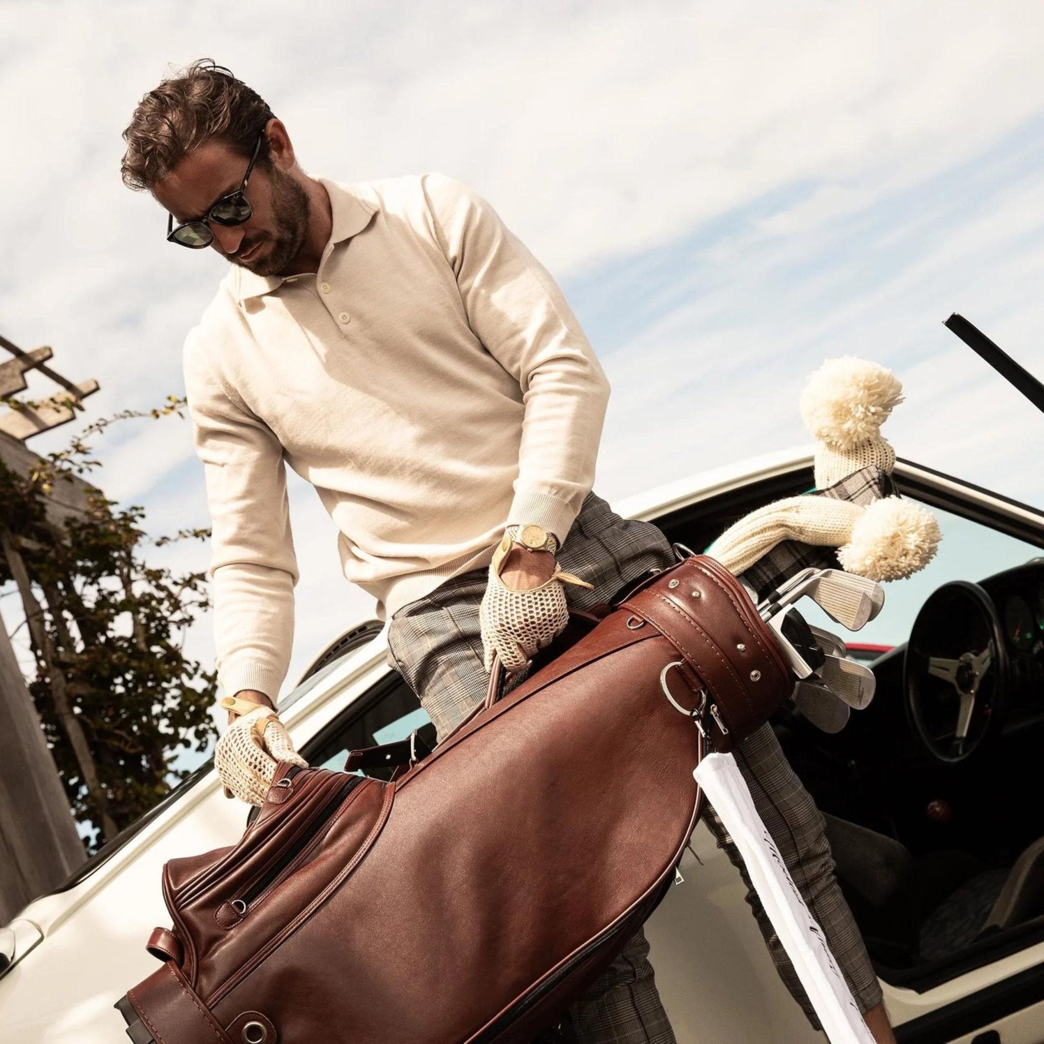 Leather golf cart bags outlet