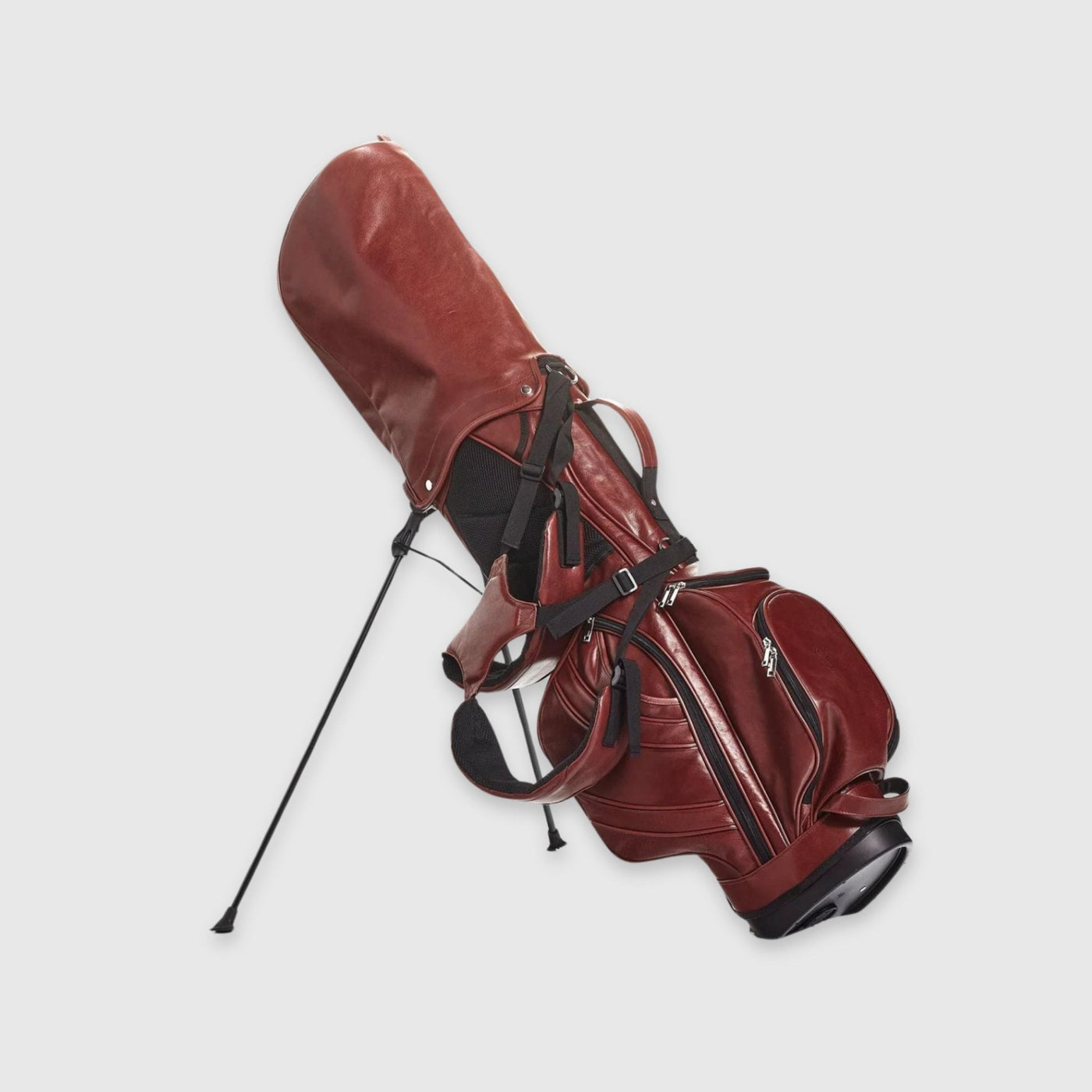 Heritage Brown Leather Golf Bag - Stand - MODEST VINTAGE PLAYER LTD
