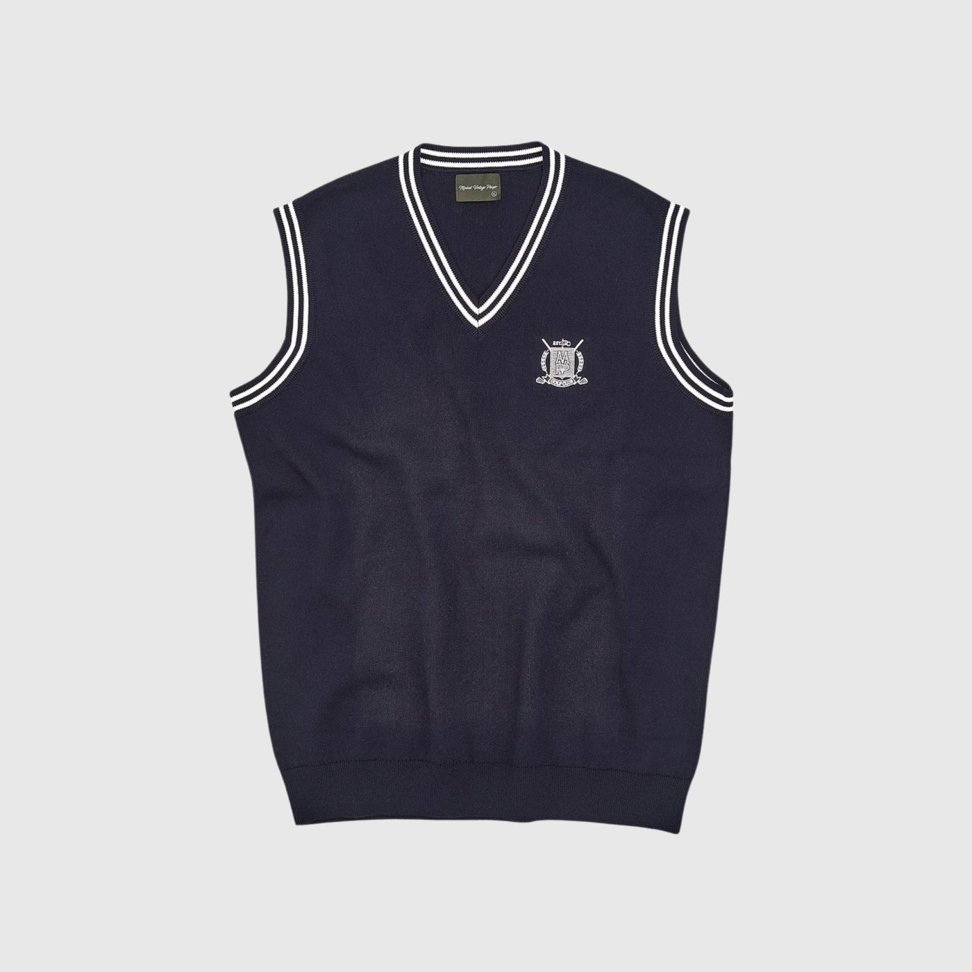 MVP Golf Club Knitted Vest - Navy - MODEST VINTAGE PLAYER LTD