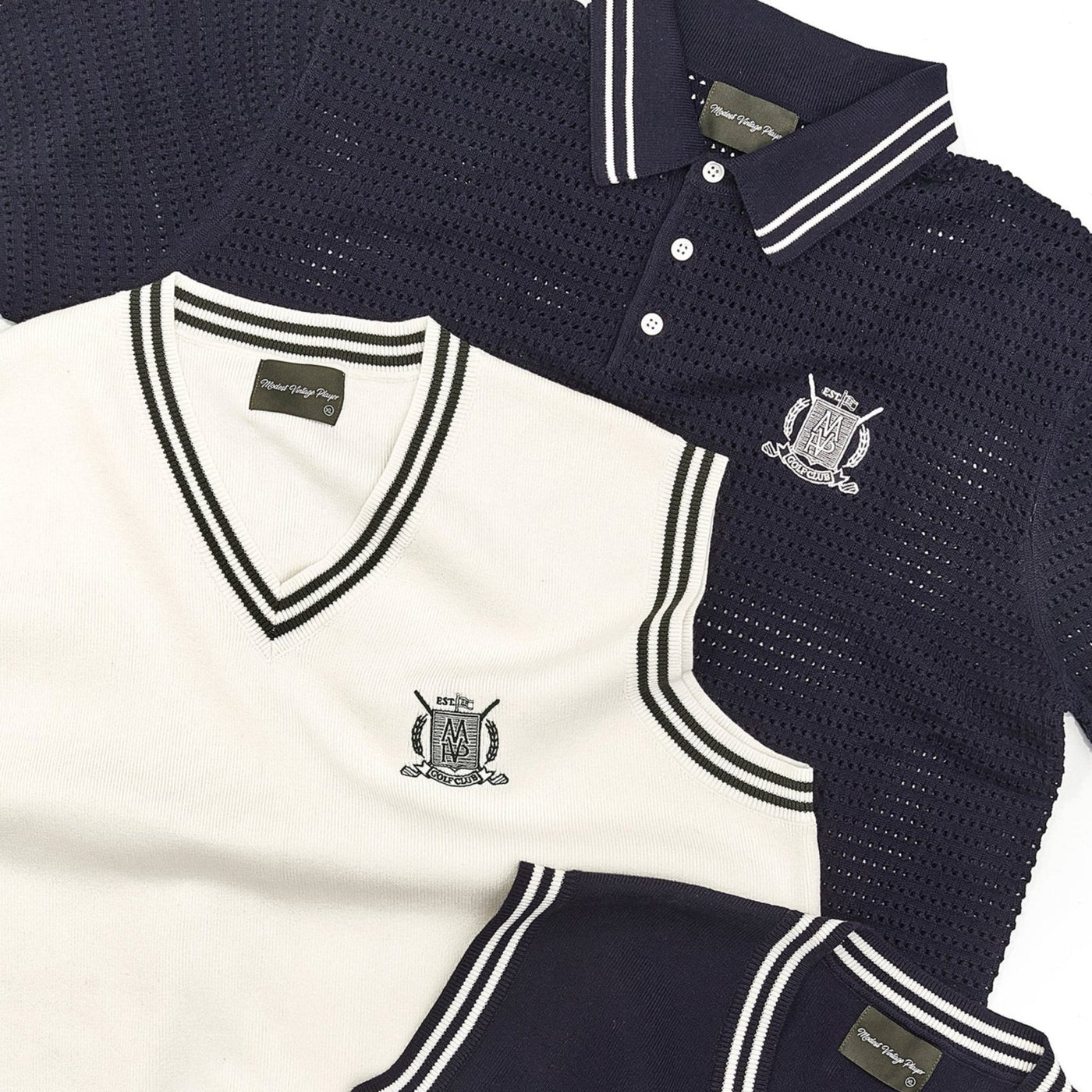 MVP Golf Club Polo Shirt - Navy Knit - MODEST VINTAGE PLAYER LTD