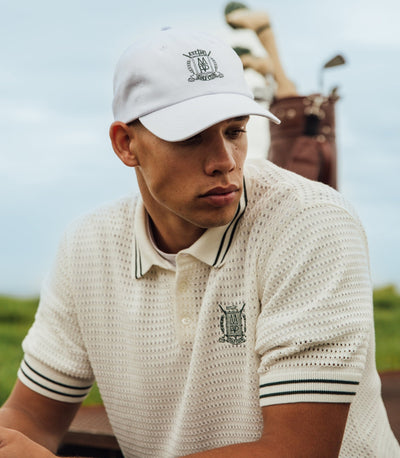 MVP Golf Club Polo Shirt - White Knit - MODEST VINTAGE PLAYER LTD