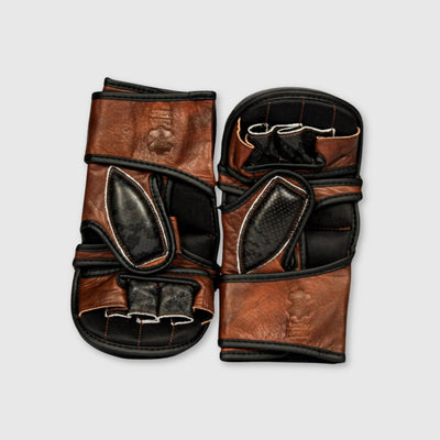 PRO Black Python Leather Hybrid MMA Gloves - MODEST VINTAGE PLAYER LTD