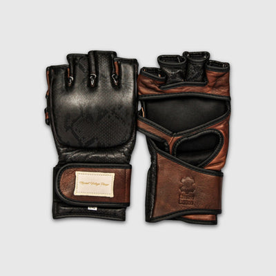 PRO Black Python Leather MMA Gloves (Limited Edition) - MODEST VINTAGE PLAYER LTD