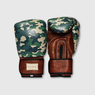 PRO Camo Leather Boxing Gloves (Strap Up) Limited Edition - MODEST VINTAGE PLAYER LTD