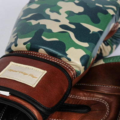 PRO Camo Leather Boxing Gloves (Strap Up) Limited Edition - MODEST VINTAGE PLAYER LTD