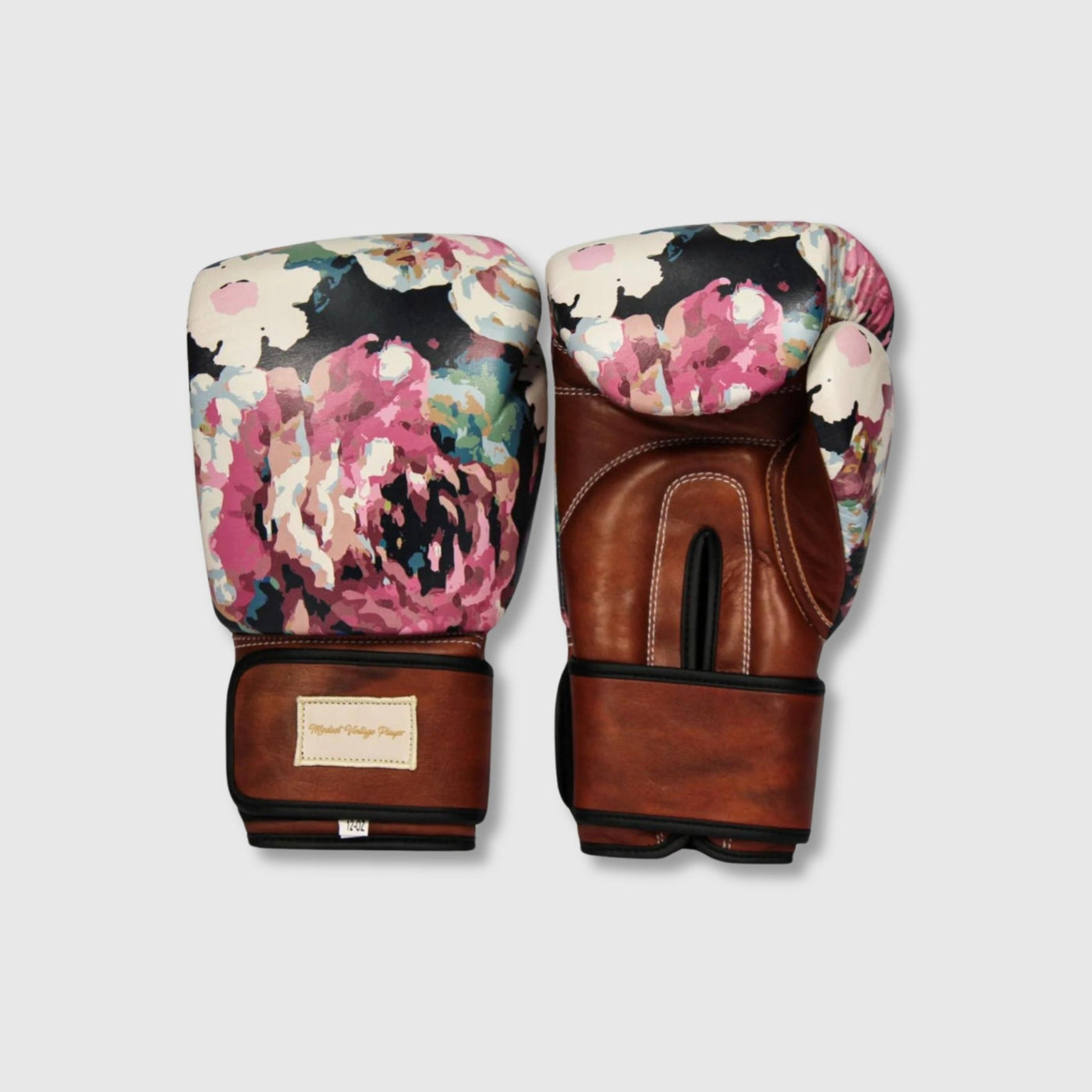 PRO Floral Leather Boxing Gloves (Strap Up) Limited Edition - MODEST VINTAGE PLAYER LTD