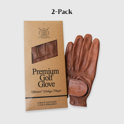 PRO Heritage Brown Cabretta Leather Golf Gloves (2 Pack) - MODEST VINTAGE PLAYER LTD