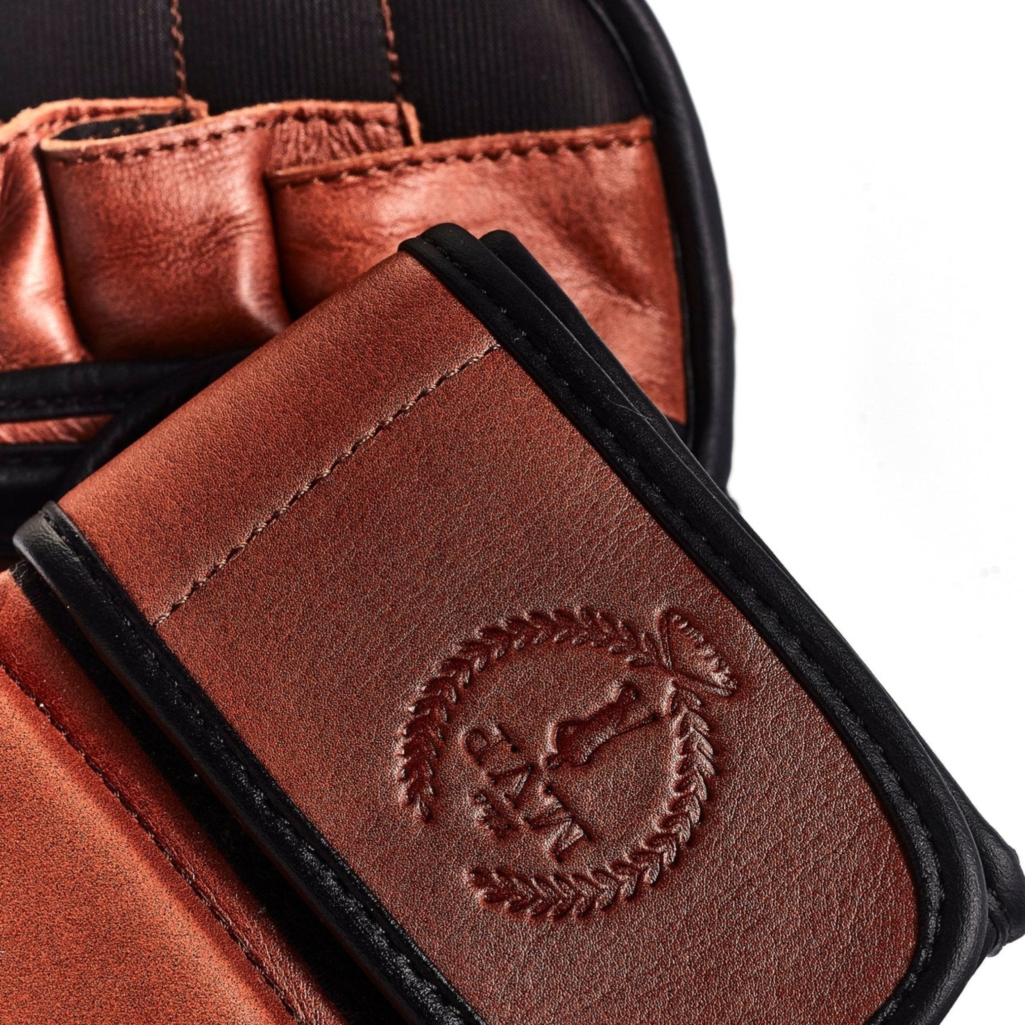 PRO HERITAGE BROWN LEATHER BOXING GLOVES (STRAP UP)