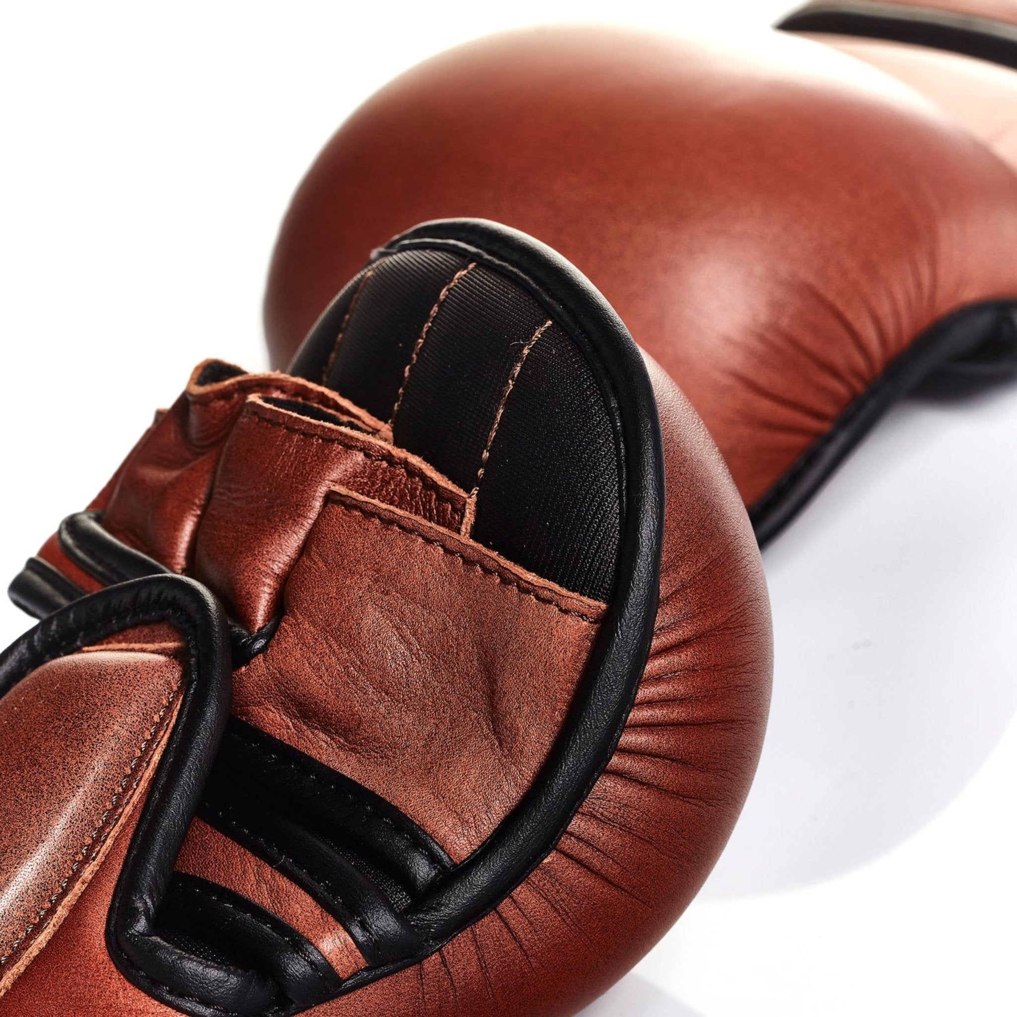 デザイナーブラウンレザーMMAグラップリンググローブ手作り