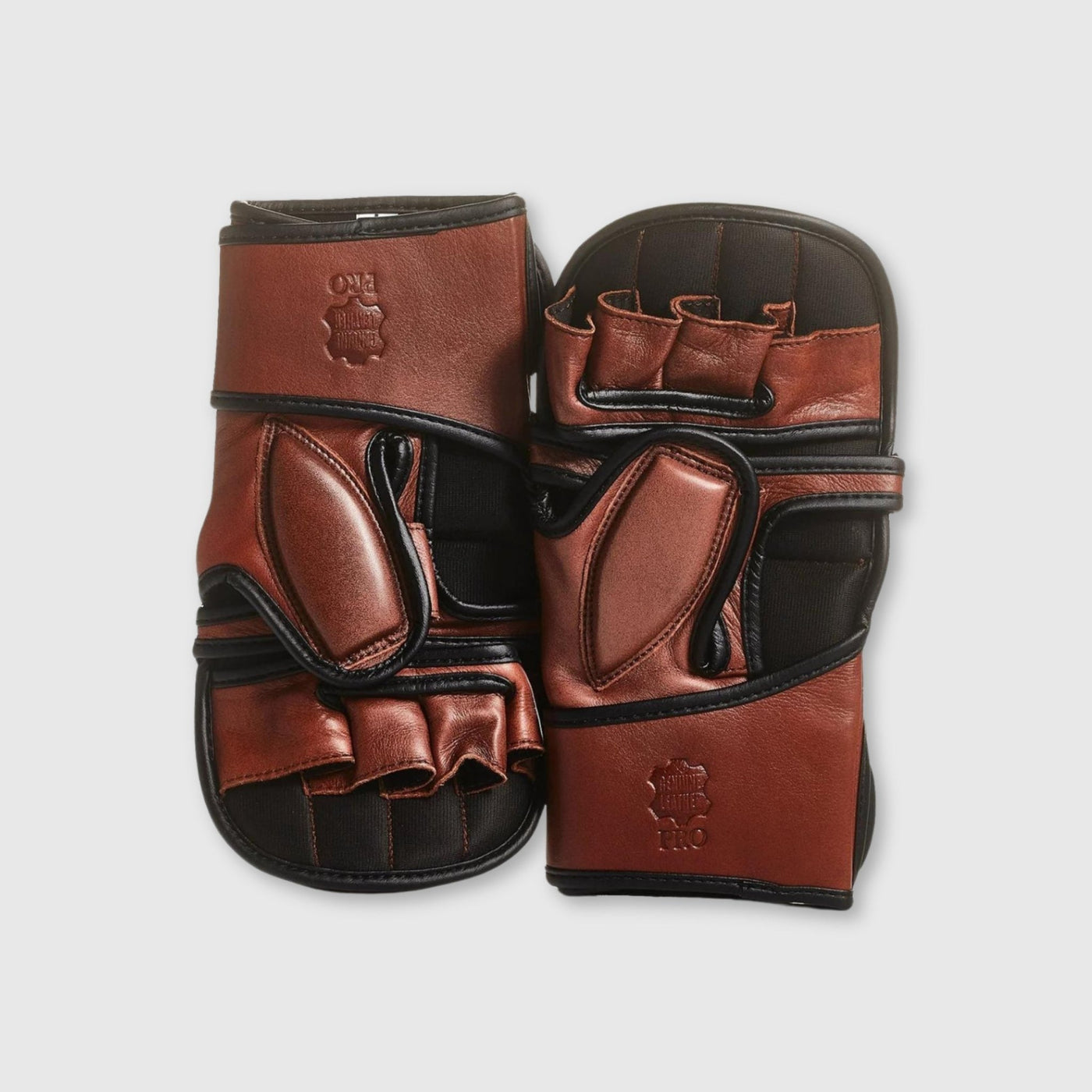 PRO Heritage Brown Leather Hybrid MMA Gloves - MODEST VINTAGE PLAYER LTD