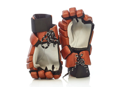 PRO Heritage Brown Leather Lacrosse Gloves - MODEST VINTAGE PLAYER LTD