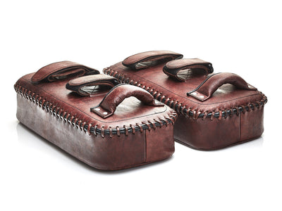 PRO Heritage Brown Leather Thai Kick Pad Set - MODEST VINTAGE PLAYER LTD