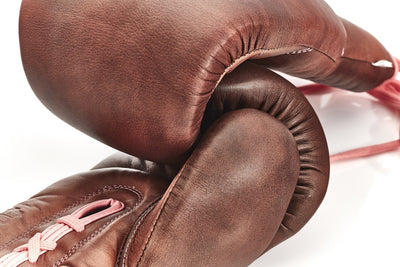 PRO Ladies Heritage Brown Leather Boxing Gloves (Lace Up) - MODEST VINTAGE PLAYER LTD