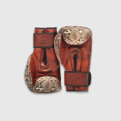 PRO Snake Skin Leather Boxing Gloves (Strap Up) Limited Edition - MODEST VINTAGE PLAYER LTD