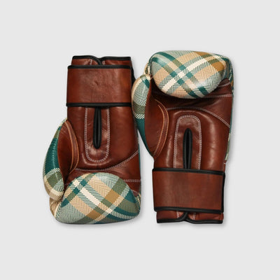 PRO Tartan Leather Boxing Gloves (Strap Up) Limited Edition - MODEST VINTAGE PLAYER LTD