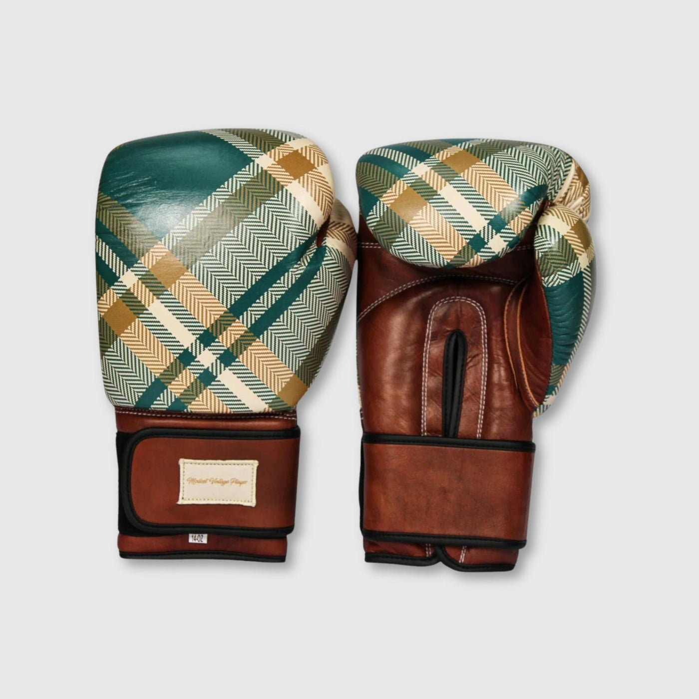 PRO Tartan Leather Boxing Gloves (Strap Up) Limited Edition - MODEST VINTAGE PLAYER LTD