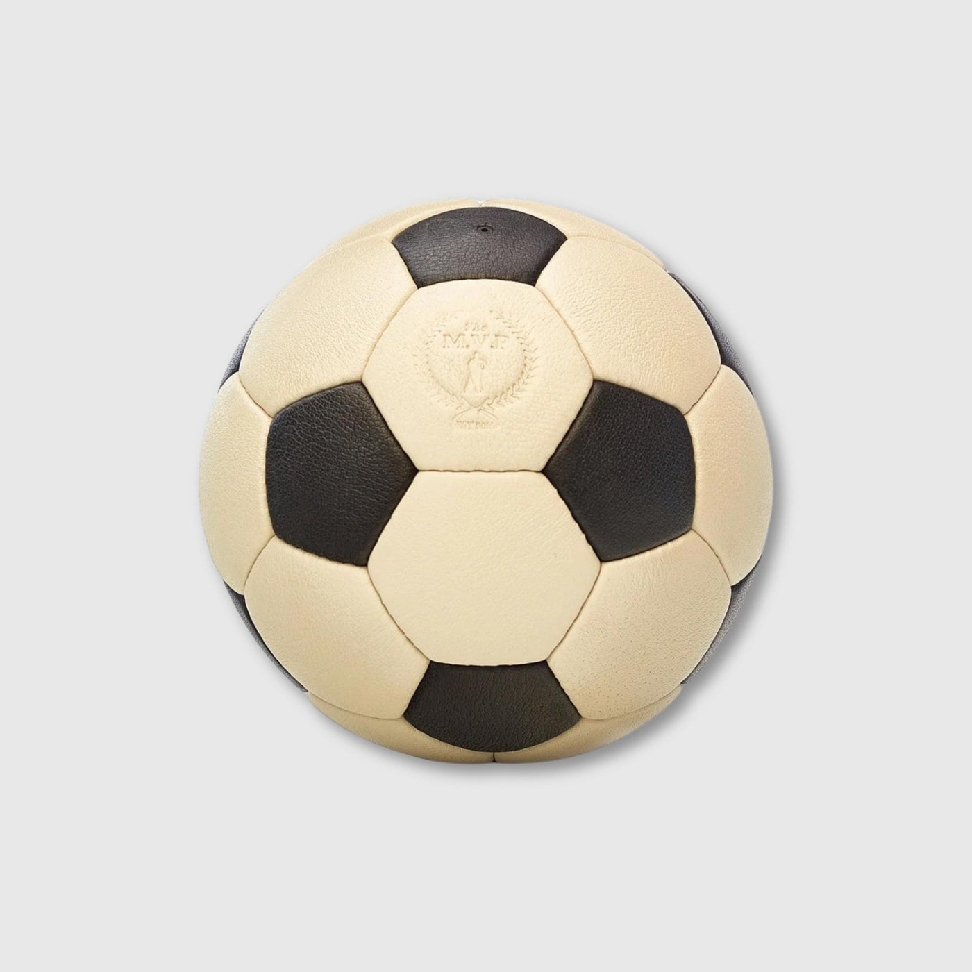 RETRO Cream / Black Leather 32P Soccer ball - MODEST VINTAGE PLAYER LTD