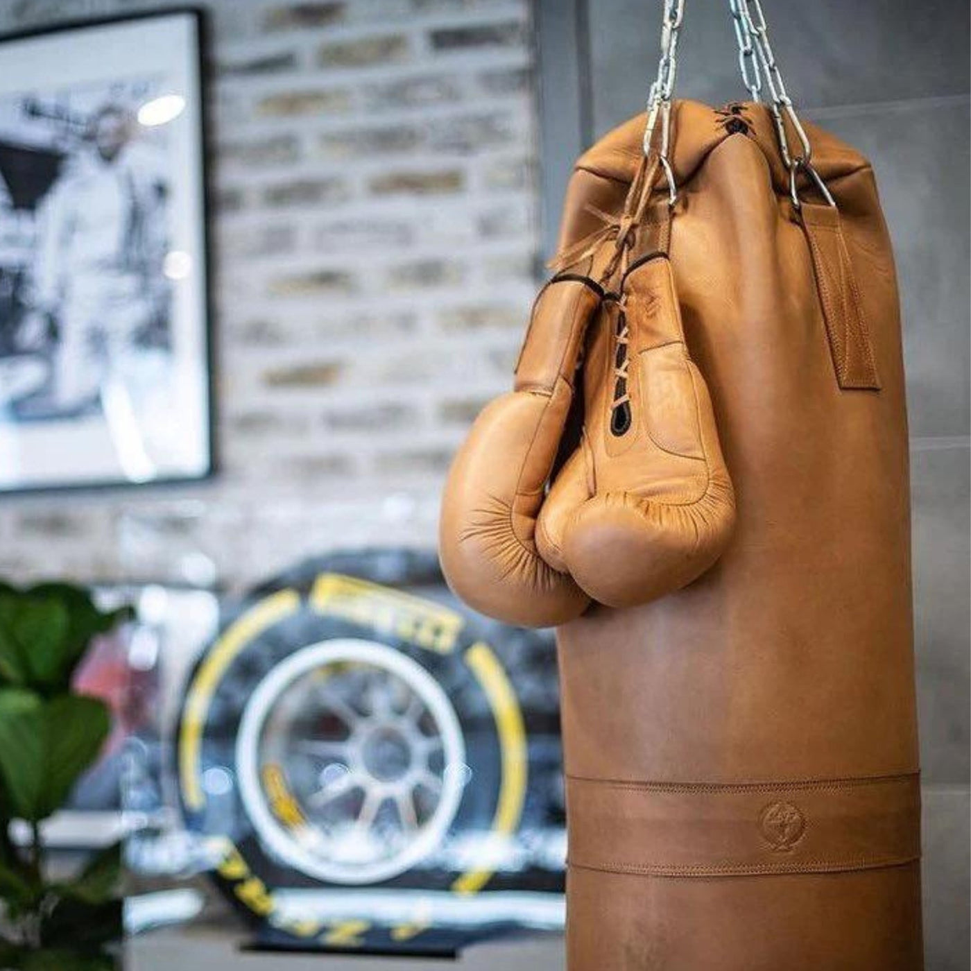 RETRO Deluxe Tan Leather Heavy Punching Bag (un-filled) - MODEST VINTAGE PLAYER LTD