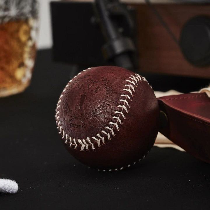 RETRO Heritage Brown Leather Baseball, White Stitch - MODEST VINTAGE PLAYER LTD