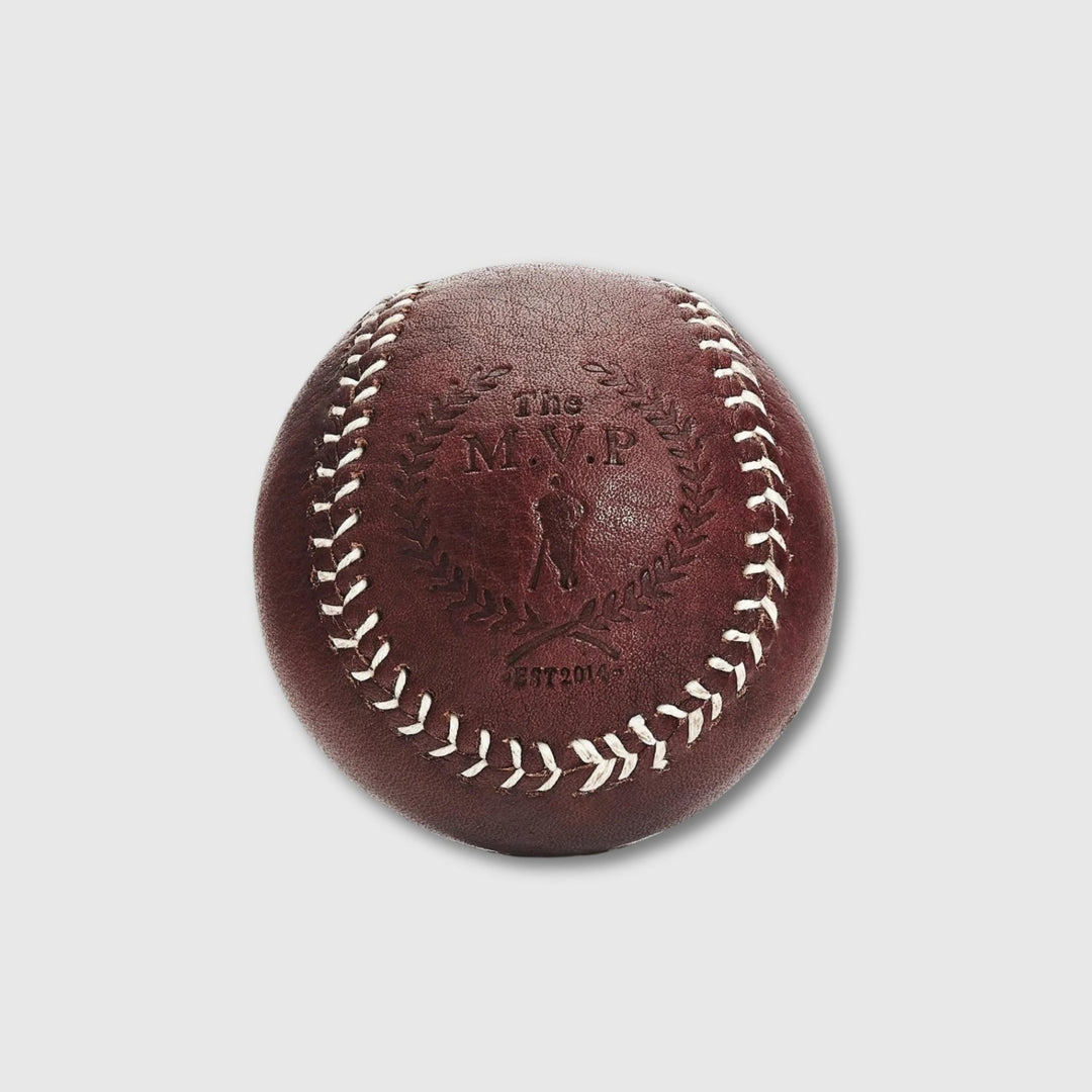 RETRO Heritage Brown Leather Baseball, White Stitch - MODEST VINTAGE PLAYER LTD