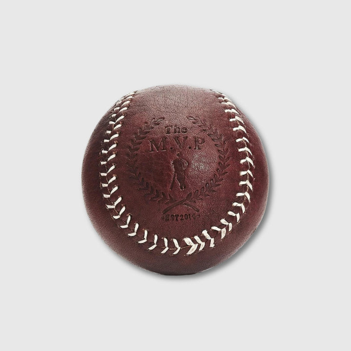 RETRO Heritage Brown Leather Baseball, White Stitch - MODEST VINTAGE PLAYER LTD