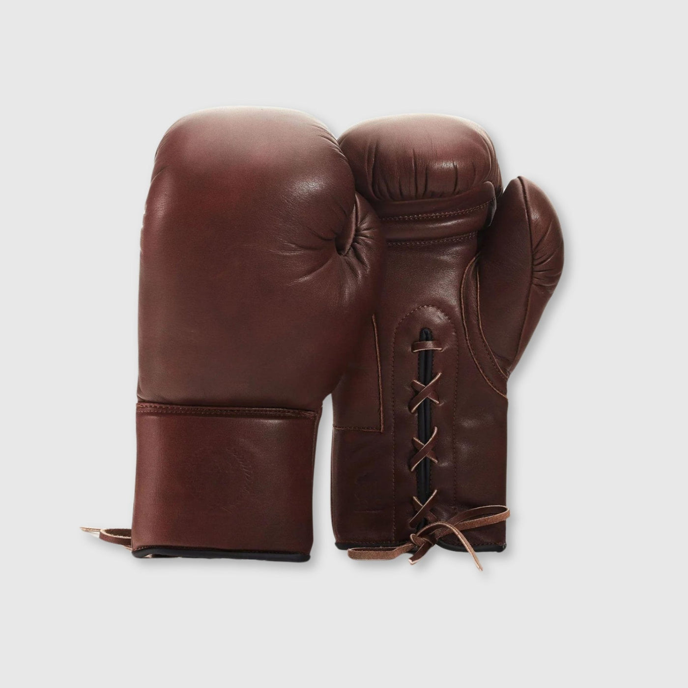 Designer Brown Leather Boxing Gloves Vintage Lace Up Style Handmade