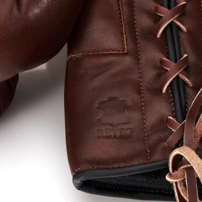 RETRO Heritage Brown Leather Boxing Gloves (Lace Up) - MODEST VINTAGE PLAYER LTD