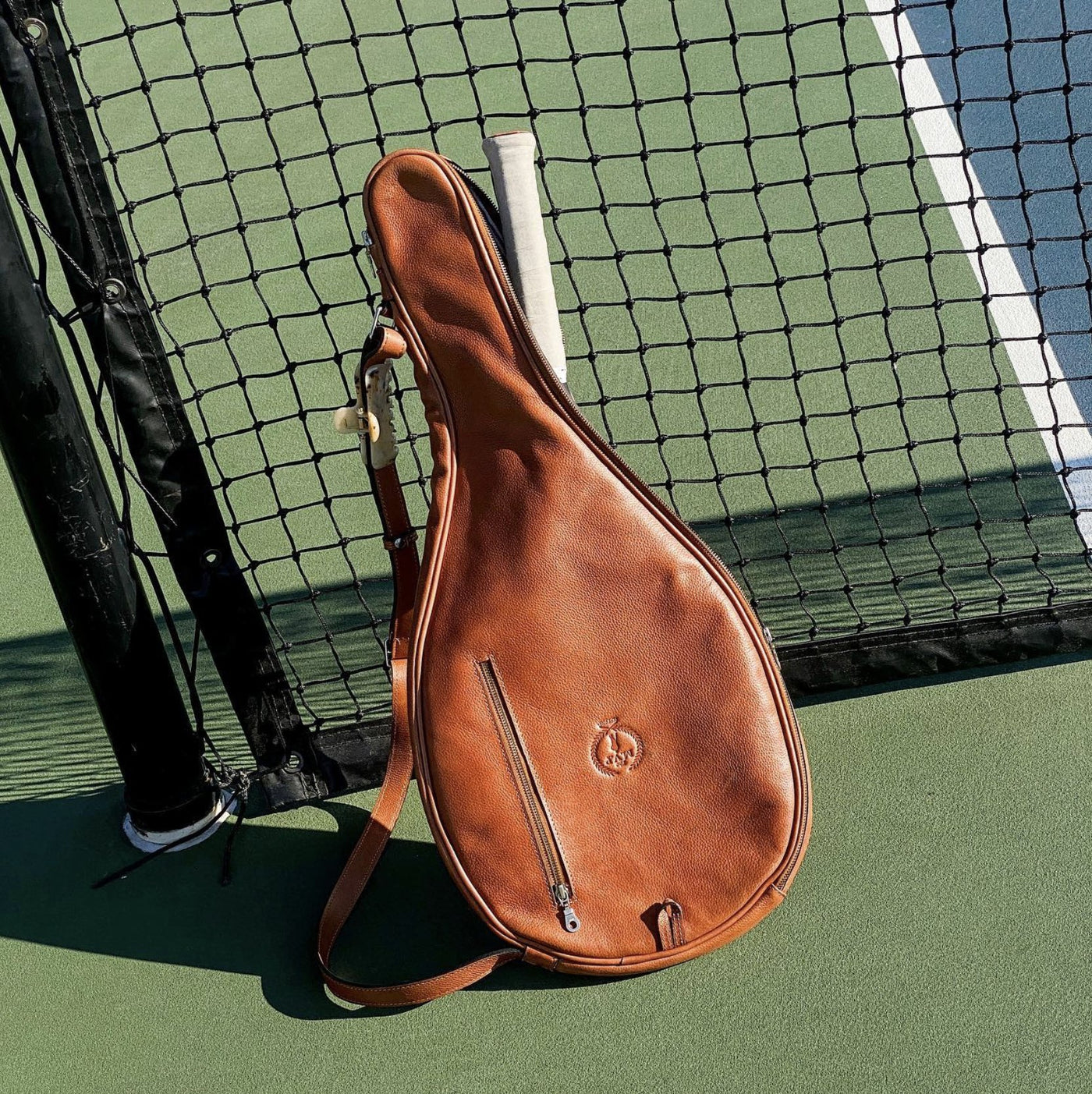 White Leather Tennis Racket Bag – Roger's Gardens