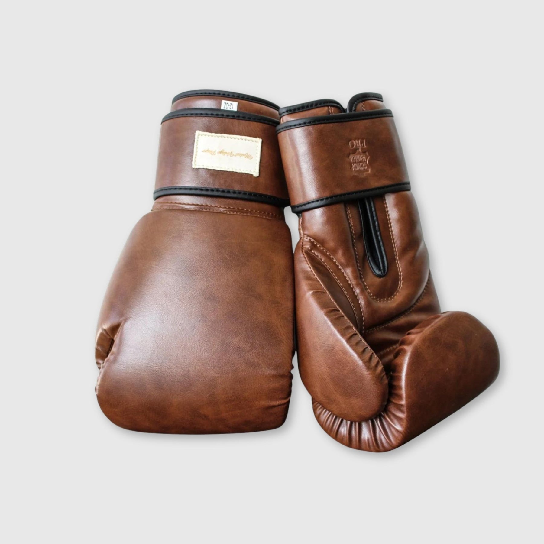 Vintage Brown Vegan Leather Boxing Gloves Classic Style MODEST