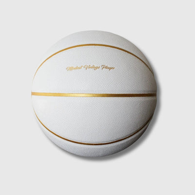 White / Gold Leather Basketball - MODEST VINTAGE PLAYER LTD